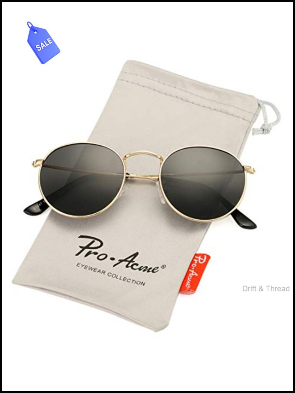 Small Round Metal Polarized Sunglasses Retro Designer Style UV400